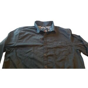 Amplify Men's Long Sleeve Shirt Dar Gray Button‎ Up Size Large Trendy Designer